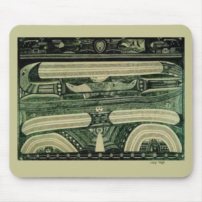 Wölfli 'Petrol' Fine Art Mouse Pad (Front)