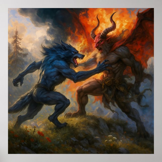 Wolfman Meets Krampus Poster (Front)