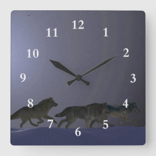 Wolfpack Square Wall Clock