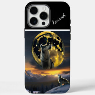 Wolf's Cry Echoes at Moon iPhone 16 Pro Max Case