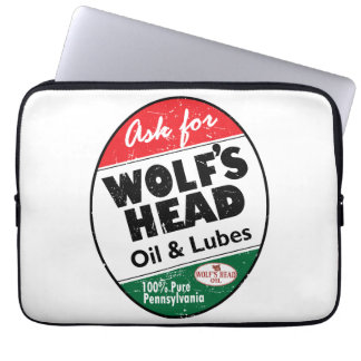 Wolf's Head Motor Oil vintage sign distressed Laptop Sleeve