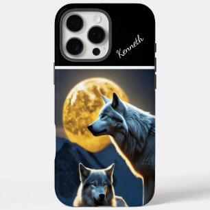Wolf's Howl Pierces Moonlit Night iPhone 16 Pro Max Case