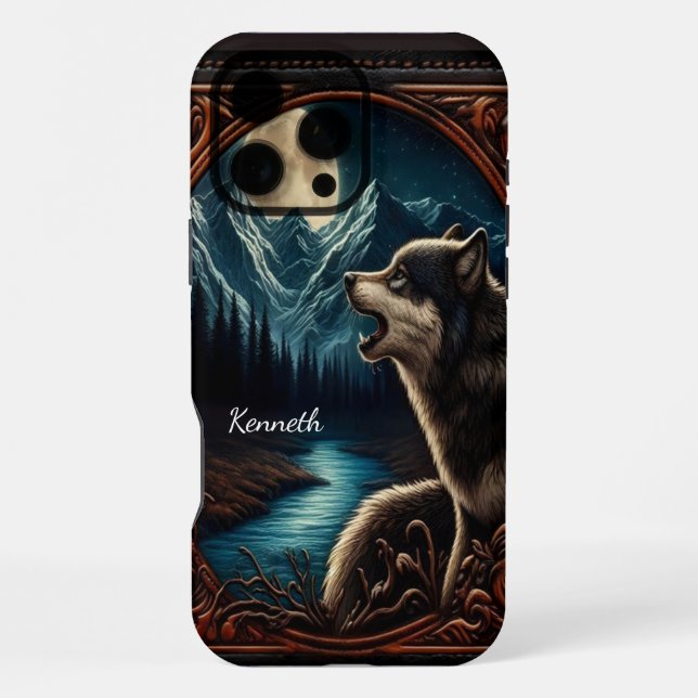 Wolf's Moonlight Howl iPhone Case (Back)