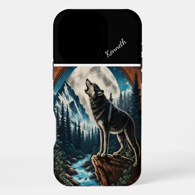 Wolf's Moonlight Howl iPhone Case (Back)