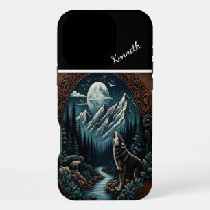 Wolf's Moonlight Howl iPhone 16 Pro Max Case