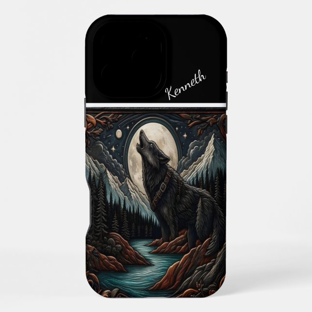 Wolf's Moonlight Serenade iPhone Case (Back)
