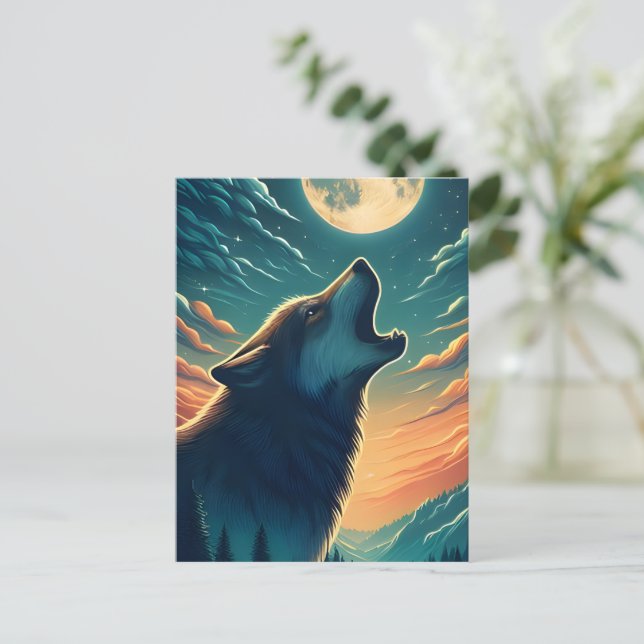 Wolfs Night Song Postcard (Standing Front)