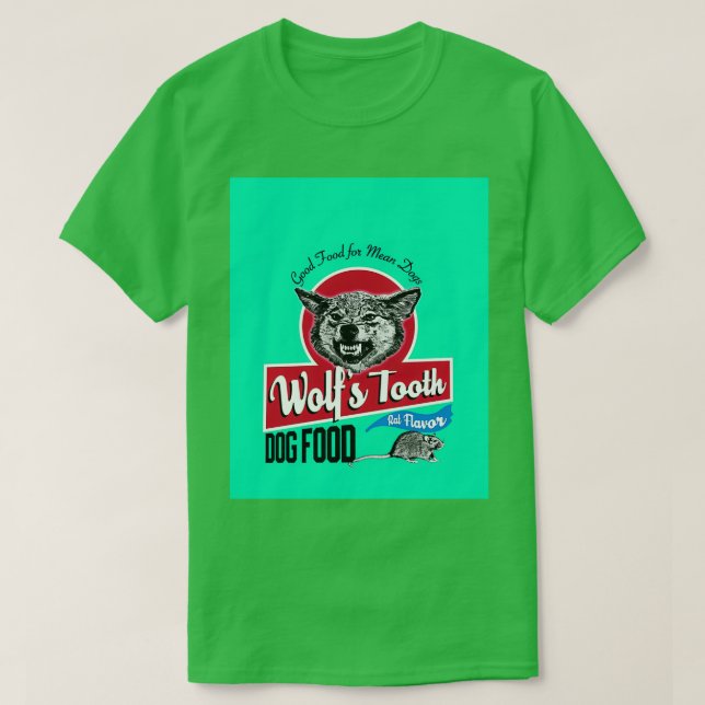 Wolfs Tooth Dog Food Graphic  T-Shirt (Design Front)
