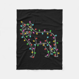 Wolfs Tree Christmas Sweater Xmas Pet Animal Wolf Fleece Blanket