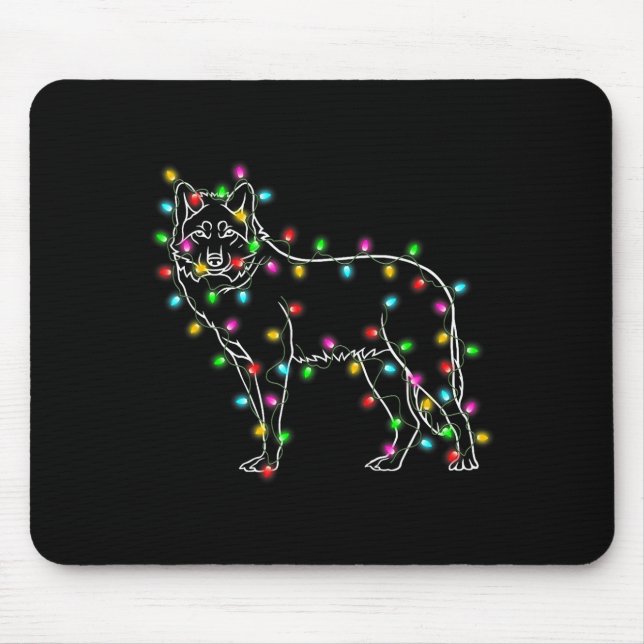 Wolfs Tree Christmas Sweater Xmas Pet Animal Wolf  Mouse Pad (Front)