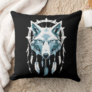 Wolf's Warning with Dream Catcher Cushion