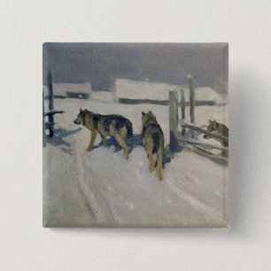 Wolfs, Winter Night, c.1910 15 Cm Square Badge