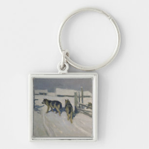 Wolfs, Winter Night, c.1910 Key Ring