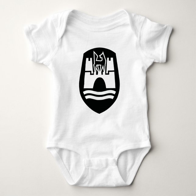 Wolfsburg Coat of Arms (black white) Baby Bodysuit (Front)
