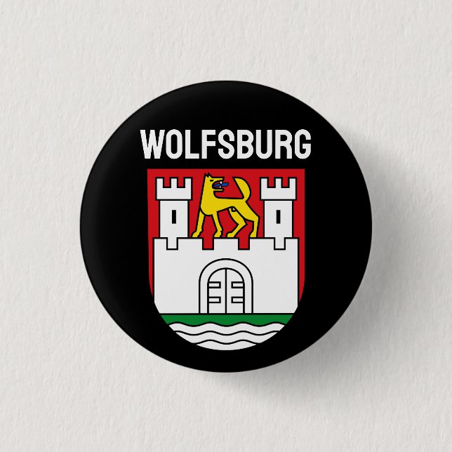 Wolfsburg coat of arms, Germany 3 Cm Round Badge (Front)