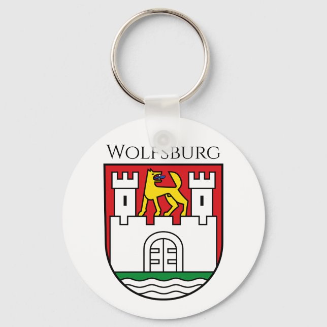 Wolfsburg coat of arms, Germany Key Ring (Front)