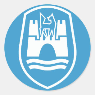 Wolfsburg Coat of Arms (white) Classic Round Sticker
