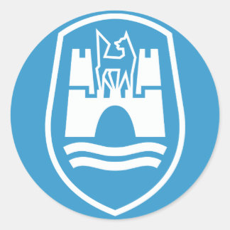 Wolfsburg Coat of Arms (white) Classic Round Sticker