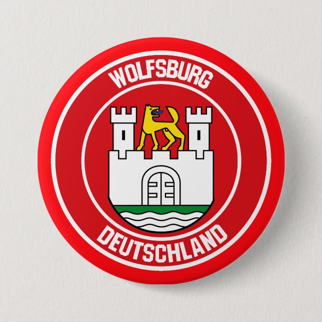 Wolfsburg Round Emblem 7.5 Cm Round Badge (Front)