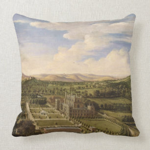 Wollaton Hall and Park, Nottingham, 1697 (oil on c Cushion