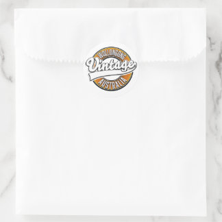 Wollongong australia vintage style logo. classic round sticker
