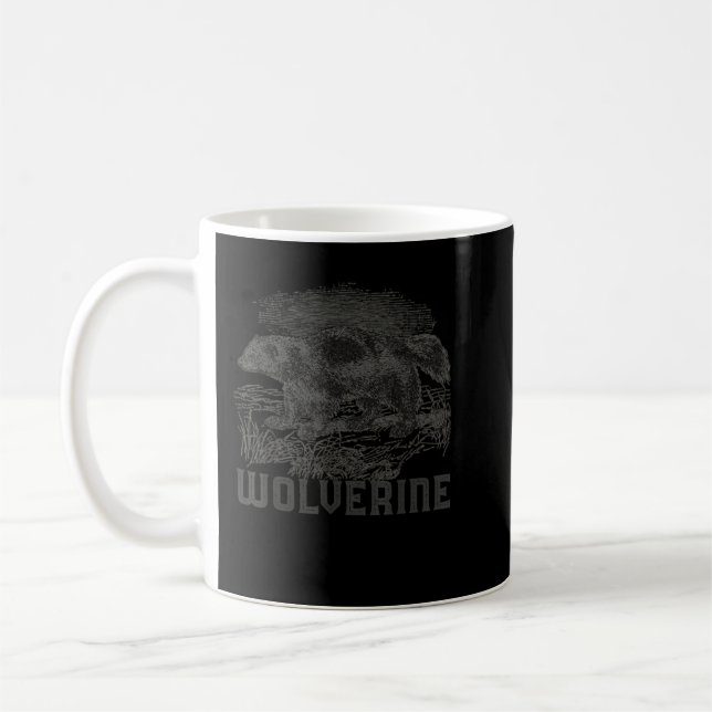 Wolverine Art Wild Animal Skunk Bear Mammal Habita Coffee Mug (Left)