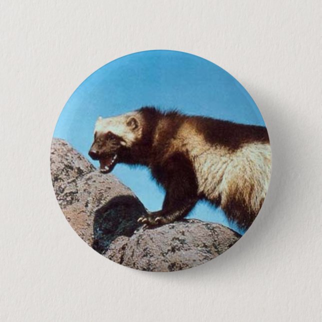 wolverine pin!! 6 cm round badge (Front)