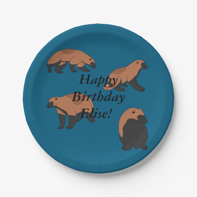 Wolverines  Birthday Paper Plate (Front)