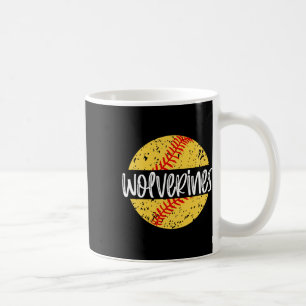 Wolverines Softll Team Mascot School Spirit Game D Coffee Mug