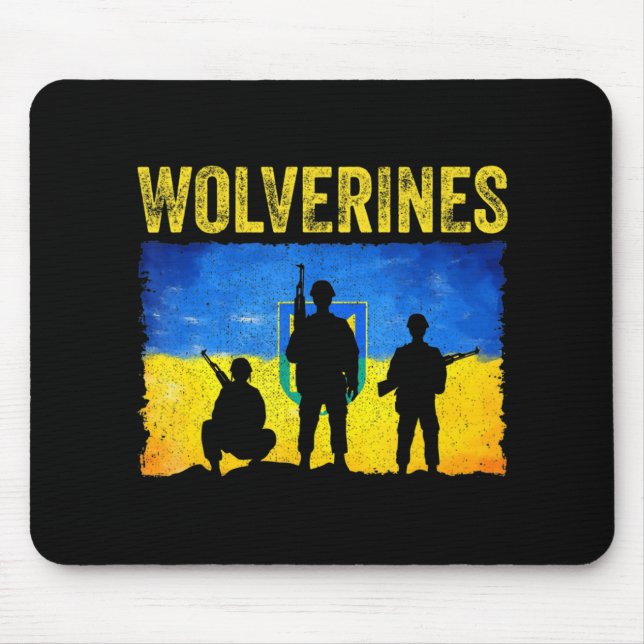 Wolverines Support Ukraine  Mouse Pad (Front)