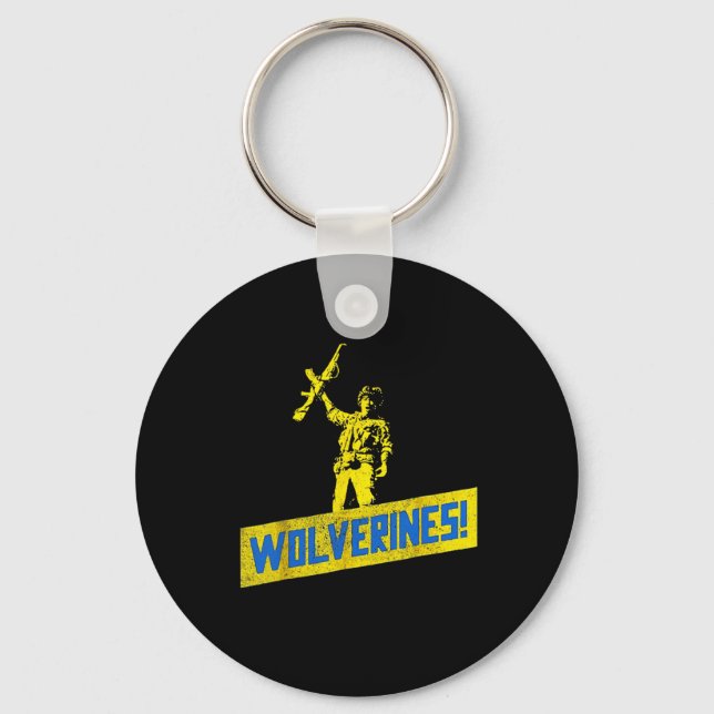 Wolverines Support Ukraine Stand With Ukraine Ukra Key Ring (Front)