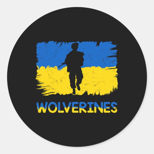Wolverines Support Ukraine Support Ukraine Stand W Classic Round Sticker (Front)
