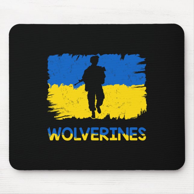 Wolverines Support Ukraine Support Ukraine Stand W Mouse Pad (Front)