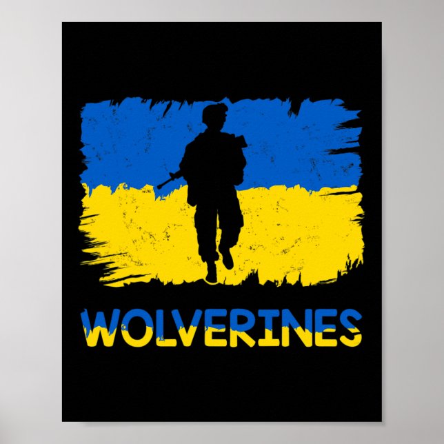 Wolverines Support Ukraine Support Ukraine Stand W Poster (Front)