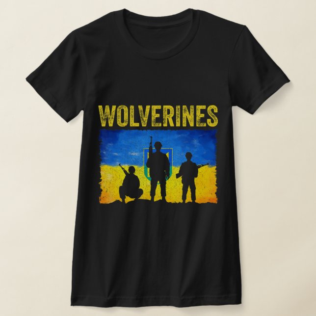 Wolverines Support Ukraine  T-Shirt (Laydown)