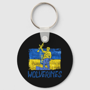 Wolverines Support UkraineUkraine Wolverines Love Key Ring