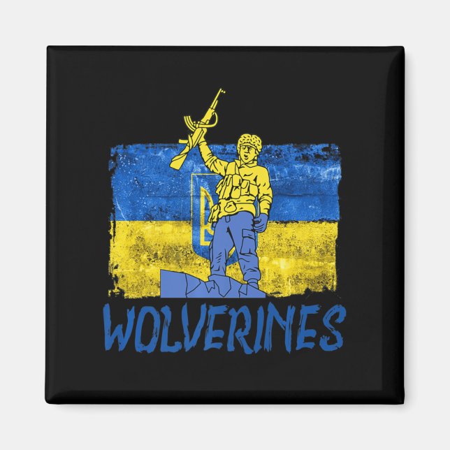 Wolverines Support UkraineUkraine Wolverines Love  Magnet (Front)