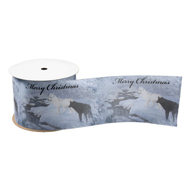 Wolves 3" Wide Satin Ribbon (Spool)