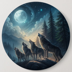 wolves 6 cm round badge
