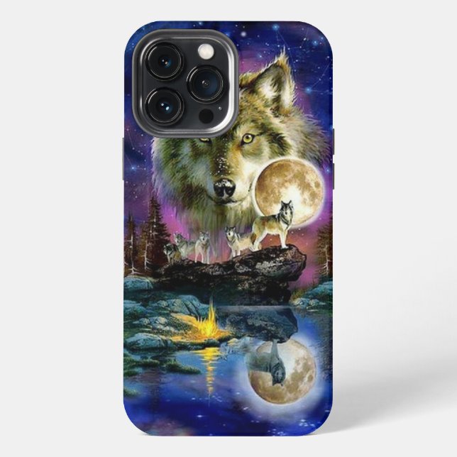 Wolves and Moon Case-Mate iPhone Case (Back)