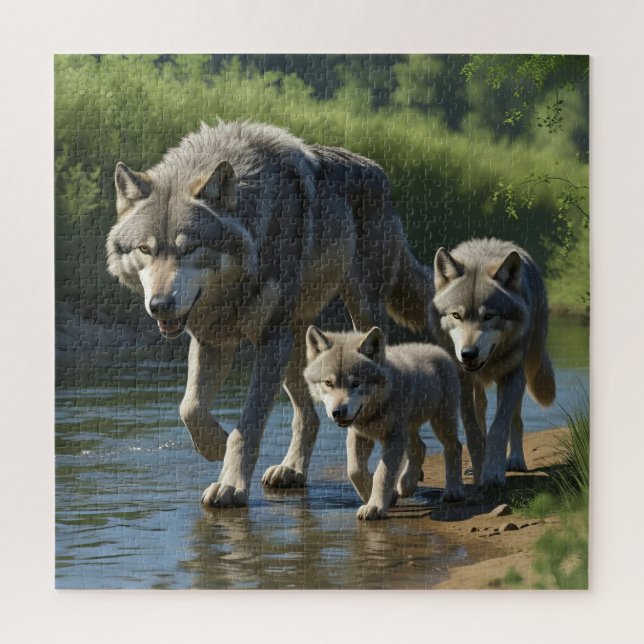 Wolves and Pups - Animal Puzzle (Vertical)
