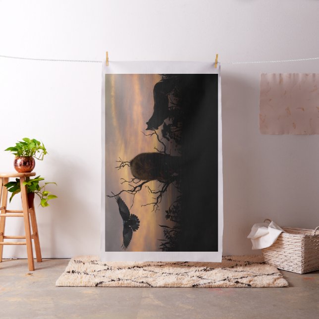 Wolves and Raven Fabric (In Situ)