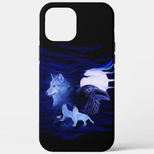 Wolves and Raven with full moon iPhone 12 Pro Max Case