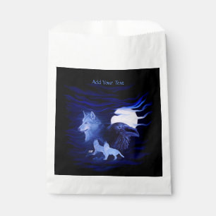 Wolves and Raven with full moon Favour Bag