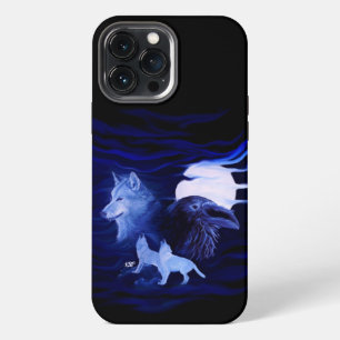 Wolves and Raven with full moon iPhone 13 Pro Max Case