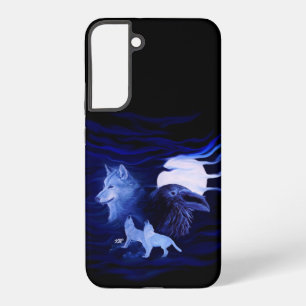 Wolves and Raven with full moon Samsung Galaxy Case