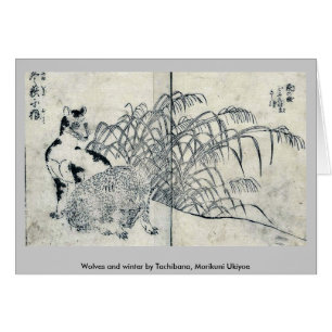 Wolves and winter by Tachibana, Morikuni Ukiyoe