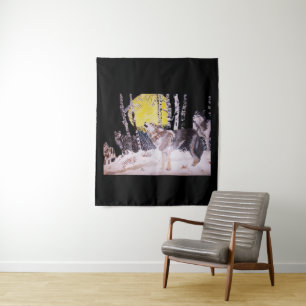 WOLVES ARE BEAUTIFUL print Tapestry