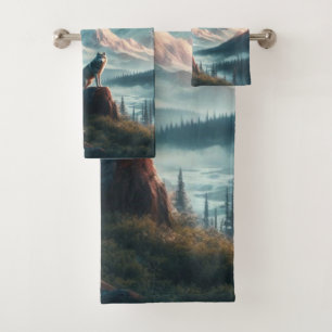 Wolves at Dawn Wildlife Bath Towel Set