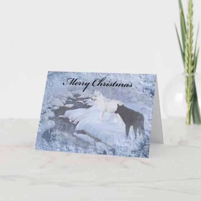 Wolves Christmas Card, envelopes included Holiday Card (Front)